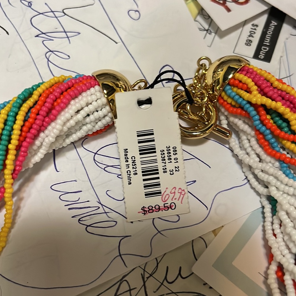 Talbots Necklace. Beautiful , summer , beaded , plated hinge. New w tag - Picture 8 of 8